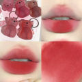 Lip&Cheek Two Use Cute Bear Keychain Lip Mud Matte Velvet Blush Lipstick Waterproof Long Lasting Non-Stick Cup Lip Gloss. 