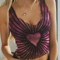 Hang qiao shopWomen Casual Tank Top Blouses Sleeveless Heart Printing T-shirt Summer Vest Blouses Slim Vest. 