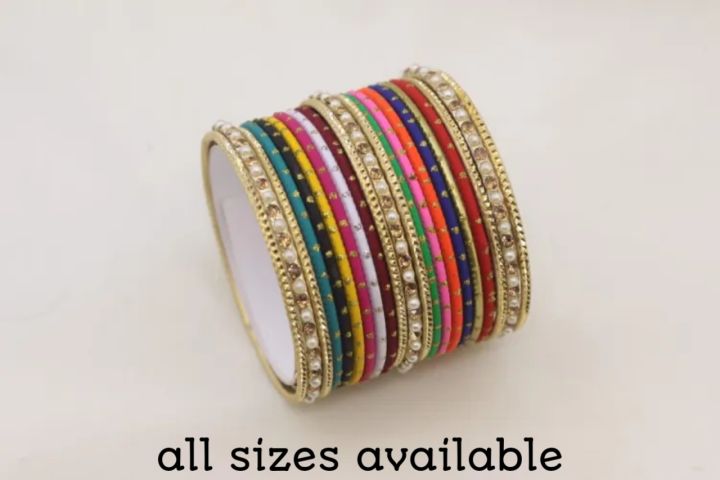Jewellery%20for%20girls%20,%20Bangles%20for%20girls%20,%20Matt%20dotted%20bangles%20set%20with%20Pearls%20bangles%20-%20Image%206
