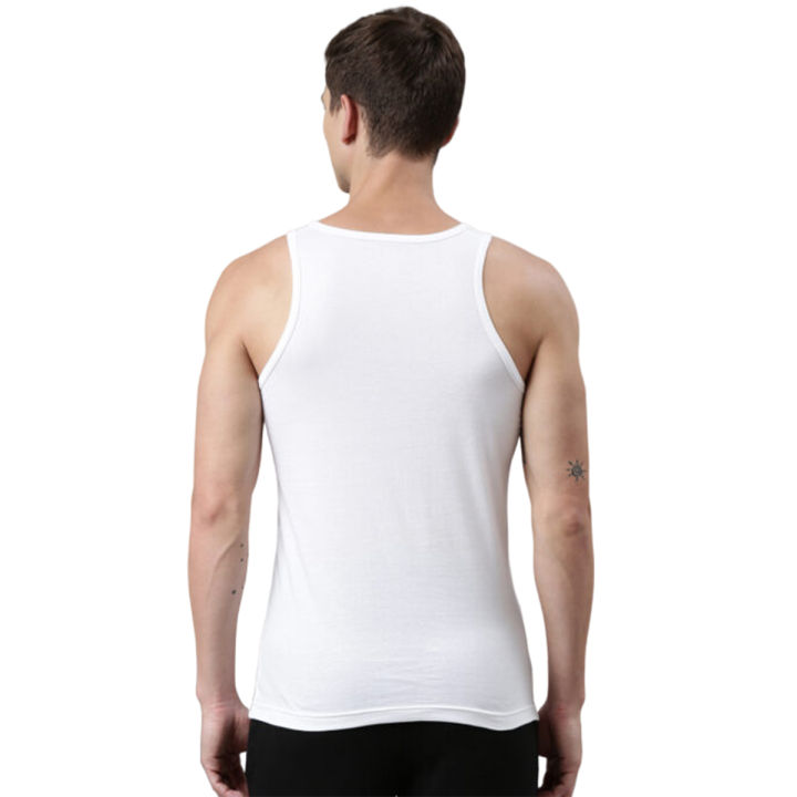 Tempo Premium Quality Pure Cotton Vest White Color For Men Pack of 1 All Season