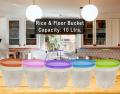Airtight Rice Flour Bucket 10 Ltrs Storage Container With Free Spoon - Perfect For Rice Flour Cereal Storage. 