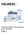 Deuron Juicer GL-401 - 3 in 1 Juicer Blender Grinder. 