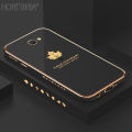 Hontinga for Samsung Galaxy J7 Prime Back Cover Luxury 6D Plating Maple Leaf Side Pattern Case Soft Silicone Square Phone Cases. 