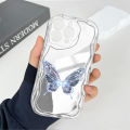 BILI for Redmi Note 13 4G Back Cover Glowing Butterfly Pattern Cream Texture Wavy Soft Silicone Mobile Phone Covers. 