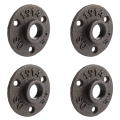 4pcs 1/2 Inch Black Cast Iron Pipe Fittings Floor Flange BSP Threaded. 