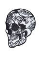 Black Skull Patch Embroidered Iron Sew On Motorcycle Jacket Bag Rockabilly Badge#030. 