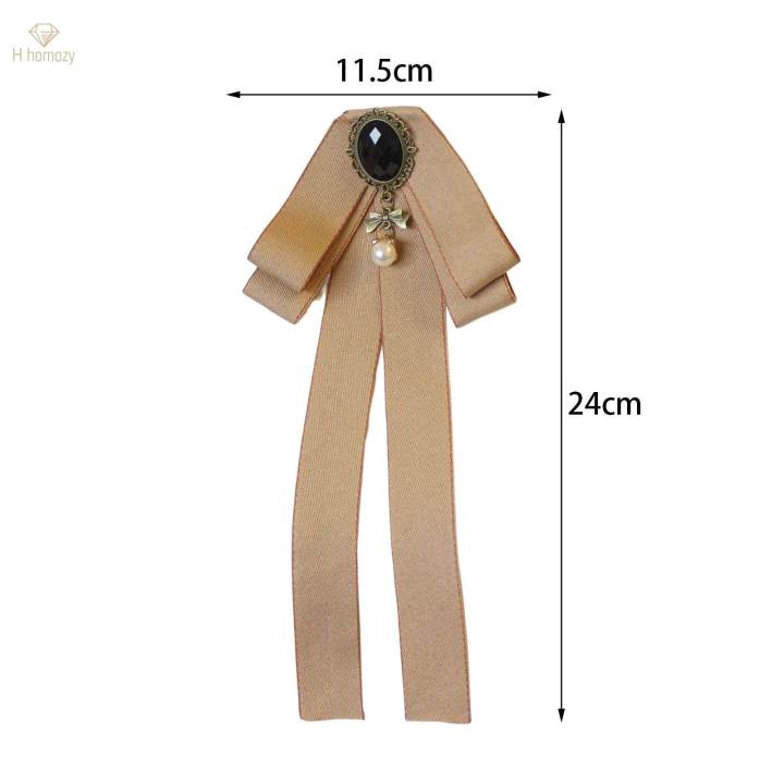 Ribbon%20Bow%20Tie%20Brooch%20Pre%20Tied%20Ties%20Bead%20Decorative%20Bowties%20Ribbon%20Brooches%20Neck%20Tie%20Bowknot%20Brooch%20Pin%20for%20Lady%20Daily%20Use%20Graduation%20Blouse%20-%20Image%203