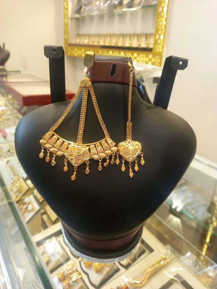 Jhumar with tikka bindiya same as gold bridal set