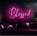 Blessed Neon Sign (BIG)  Neon lights  Neon lights for room  neon lights for room name  light  lights for decoration   lights for room decoration  Wall Decoration items  Wall Decoration items for home  Neon light  Neon Walls. 