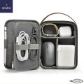WIWU Minimalist Tech Pouch Travel Electronic Organizer Bag, Waterproof Electronics Accessories Pouch Bag for Apple Pencil, Hard Drives, Power bank, Cable, Charger, Phone, USB, SD Card (Black). 