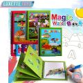 Magic Water Book; Water Drawing Book, Magic book for kids. Reusable Doodle Book with pen for Kids to Learn and Develop Art Ability tethers. 