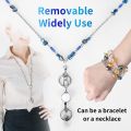 3 Pcs Retractable Badge Reels Lanyard with Name Card ID Holder for Women Fashion Beaded Badge Lanyard Necklace. 
