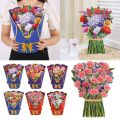 Bouquet Shape Greeting Card 3D Pop Up Greeting Cards Creative Invitation Card for Mothers Day Wife Lover Gifts Home Decoration. 