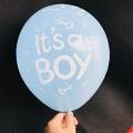 25 Pcs Pack Printed Its A Boy Blue / Its a Girl Pink Latex Balloons. 