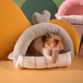 Squirrel Bed Semi-closed Design Cartoon Hamster Rat Warm Bed. 