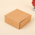 3.5 X 3.5 X 1.25 inches Natural Cardboard Kraft Paper Gift Packaging Box Empty Beige Handmade Jewelry Soap Paper Folding Shipping Boxes. 