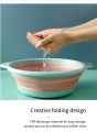 1 PCS Silicone Foldable Wash Basin Travel Portable Basin Collapsible Bucket For Home Bathroom Washbowl Hanging Bath Basins. 
