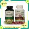 Organic Moringa Oleifera (Suhanjna) Pure Leaf Powder Capsules 1000mg and Beetroot Powder Beetroot Capsules 120’s + 120’s deal. 