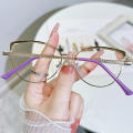 Fashion Eye Glasses Optical Vintage Metal Frame Women's Anti Blue Light Eyewear -Embedded Flat Lens Metal Frame Anti-blue Light Glasses for Wear Stylish Accessory Eye Protection Prescription Eyewear. 