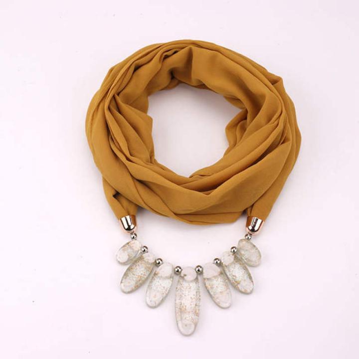 New Design Scarf Necklace for Women fashion 11colors Statement Necklace scarf for wrapped woman Muslim foulard femme jewelry