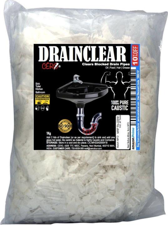 CERO Drainclear Dry Powder to Clear Clogged Drains, Sinks and Pipes ...