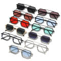 Mirror Lens Sunglasses Designer Double Beam Luxury Sun Glasses Unisex Large Frame Eyewear for Outdoor Travel Fashion Accessory UV Protection Men & Women. 