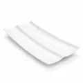 1 Piece Melamine Double Kabab Tray - Serving Tray -  Melamine Material - White & Black. 