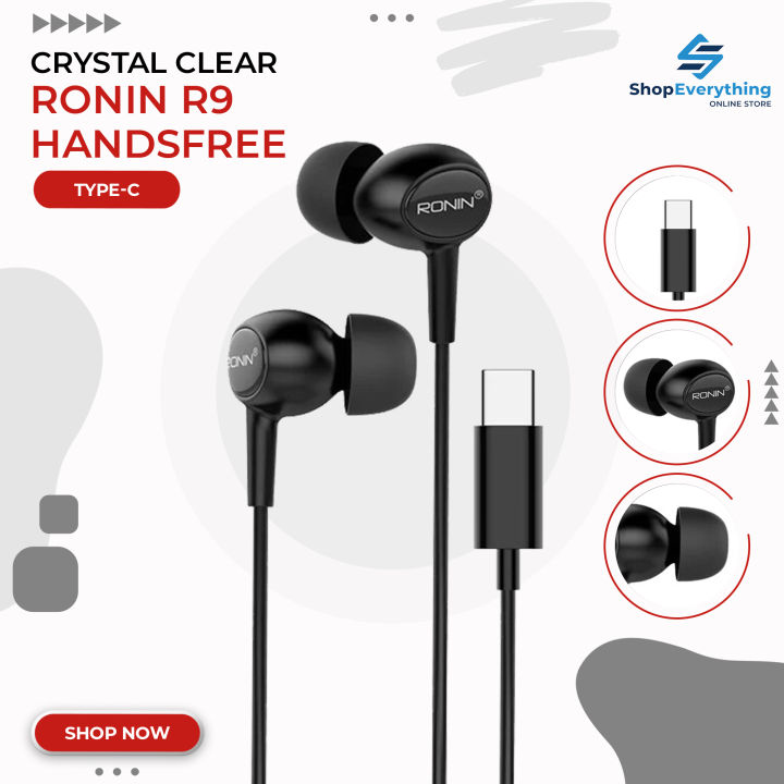 Ronin R9 Type C Handsfree / R9 Crystal Clear Sound Handsfree / R9 Ronin Handsfree Stereo Handsfree Perfect for Gaming, Entertainment and Music