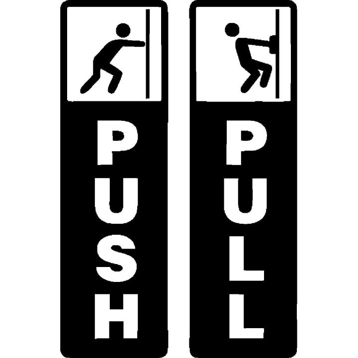 push and pull door sticker