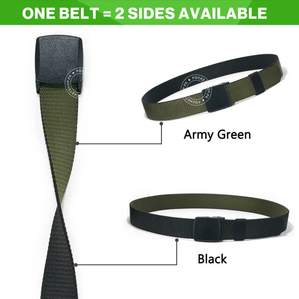 Double Side Nylon Belt for Men and Boys with Adjustable Hard
