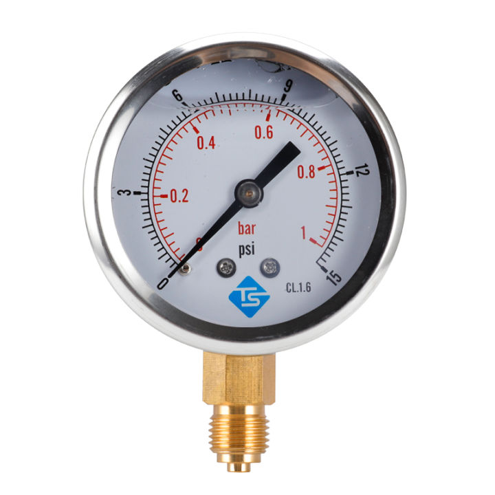 Low Pressure Pressure Gauge 0-1Bar 0- 15PSI 1/4 inch 68mm Dial