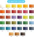 InstaOrder - Pack Of 33 - Solid Water Colors - Pigment Rich Vibrant Colors - Foldable Packing - Detachable Spong With Refilable Water Brush - For Artist Painting And Designing. 
