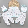 Newborn Baby Dress - 5PCs Newborn Baby Baba Clothes | Zero Size Starter Gift Set | 0-4 Month Kids Dress Up Set | New Born Baby Clothing Suit - SOFT CROWN DRESS. 