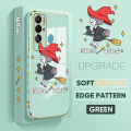 TA for Tecno Pova Neo Back Cover + Free Lanyard Flying Witch for Girls Luxury 6D Plating Case Side Pattern Soft Silicone Square Phone Cases. 