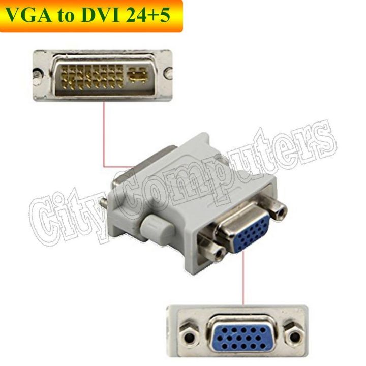DVI Male to VGA Female Video Converter Adapter 1080P 24+5 Pin for DVI, PC, DVD, Monitor, HDTV and Projector