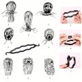 6pcs Topsy Tail Hair Tool Hair Loop, Hair Comb Hairstyle Braiding Tools with Zig Zag Pony Tail Makers Professional Hair Styling Kits For Women Hair Accessories Set Women Girls DIY  Set Kit Tools Accessories Pull Hair Needle Dish hair Comb Tools As Picture. 