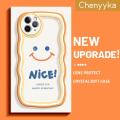 chenyyka For iPhone 11 Pro Case Fashion Smile Pattern Colorful Lovely Cream Wave Border Soft Clear Shockproof Phone Cases Creative Camera Transparent Casing Simple Gentle Protective Cover. 