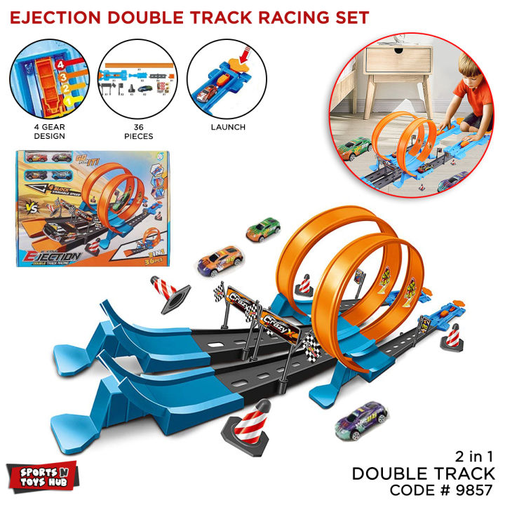 Ejection Double Tracking Set, Circuit Speedway Playset For Drift Race ...