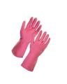 Dishwashing Latex Gloves, Pink Cleaning Gloves for Kitchen and Housework, Large. 