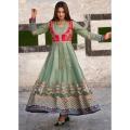 formal party and wedding wear embroidered organza stitched koti maxi 2 piece dress. 