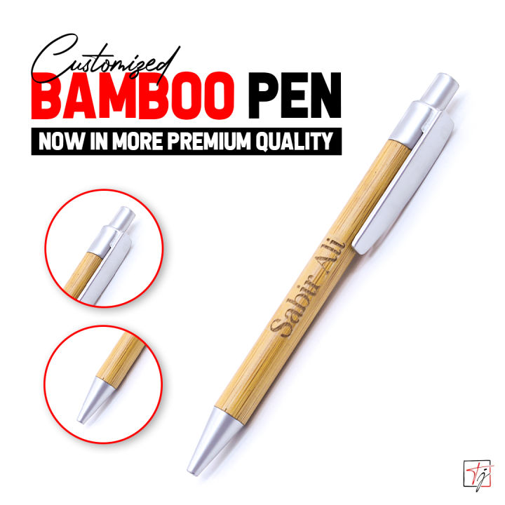 Cusotmized Name / Logo Engraved Bamboo Wooden Pen - Bamboo Wooden Pen With Name Engraved - Wooden Pen Gift