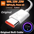 Xiaomi Original Type C Turbo Fast Charging Cable Durable USB Cable for Mi 12s Ultra 12 11 Poco F3 Redmi Note 10 K40. 