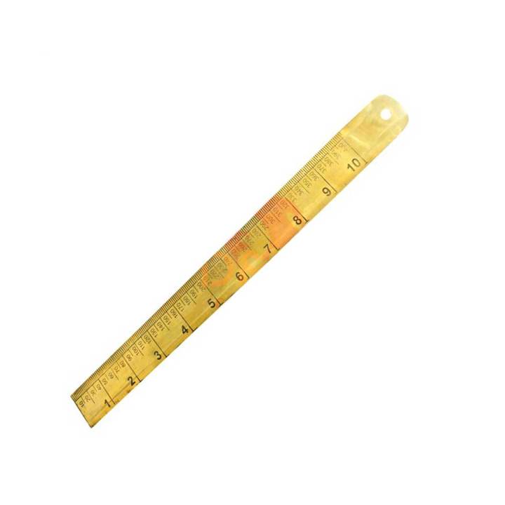 Brass Ruler, Brass Scale Ruler, 10 inches Patwari Scale, 2.4mm Patwari ...