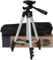 3.5 Feet Tripod Stand for Mobile Phones and Cameras with Mobile Phone Holder, Adjustable and Portable Tripod Stand Mobile and DSLR Stand for Live Stream and Vlogging Universal Tripod Stand, Silver Model 3110 with Box and Bag. 