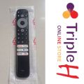 TCL Voice Remote Control Universal For All TCL LCD / LED Smart TV With Social Buttons TCL Long Voice Remote Black Color | Triple H. 