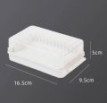 Techmanistan Buter Cutting Storage Box With Lid Buter Dish with Slicer for Easy Cutting, Cheese Buter Organizer Dispenser. 