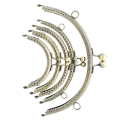 Fayshow 20CM Rectangle Embossing Beads Kiss Metal Purse Frame Clasp Sewing Lock For DIY Purse Bag Fashion Women's Clutch Bags Accessorie. 
