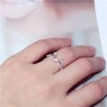 S925 Silver Small Fresh Leaf Open Ring Korean New Simple Literary Flower Vine Shaped Open Ring Female. 