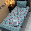 Single BedSheet 3D-Crystal Cotton Printed Bed Sheet Set -Multicolored. 