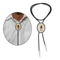 Long Mens Bolo Tie Necktie PU Leather Necklace Rope Sweater Chain Shirt Chain Adjustable Western for Cowboy Jazz Hat Women. 